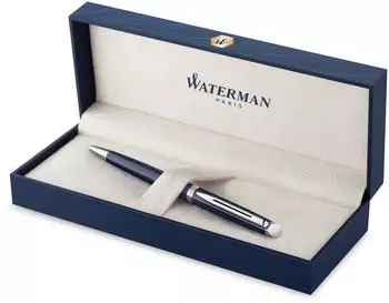 Waterman Hemisphere Kugelschreiber, blauer Lack, Palladium-Rand, mittlere Spitze (2214206)