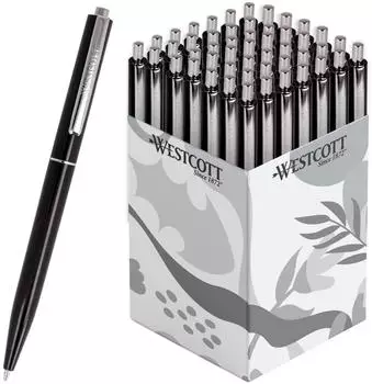 Westcott ALLTIME Druckkugelschreiber schwarz, M, 50 St&uuml;ck (E-737470 00)