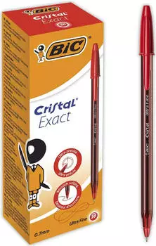 BIC Cristal Exact Kugelschreiber, feine Spitze, rot (992604)
