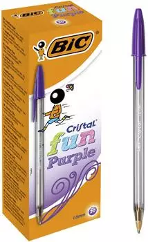 BIC Cristal Fun Kugelschreiber, lila, 0,6mm, 20 St&uuml;ck (929055)