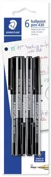 Staedtler Stick 430 Kugelschreiber medium, schwarz, 6er-Pack (430M9BK6D)