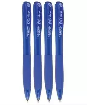 BIC Bu3 Grip Kugelschreiber einziehbar, blau, 1,0mm, 4er-Pack (923294)