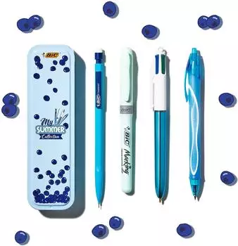 BIC My Summer Collection Stifte-Set Metallbox, blau, 4-tlg. (978217)