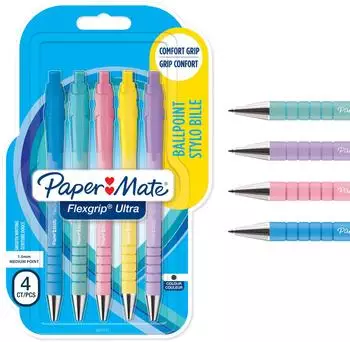 Paper-Mate FlexGrip Ultra Druckkugelschreiber Pastell, 1,0mm, 5er-Pack (2152934)