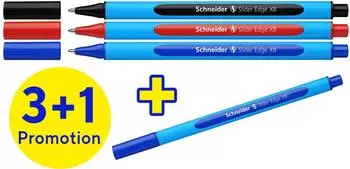 Schneider Slider Edge Kugelschreiber XB, 4er-Set sortiert (152271)