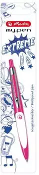 Herlitz my.pen Druckkugelschreiber pink/weiß, 0,6mm blau (50046874)