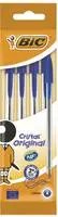 BIC Cristal Original Kugelschreiber Blau, 4er Box, 1,0 mm, mittlere Spitze