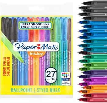 Paper-Mate InkJoy 100ST Kugelschreiber medium (1,0mm), sortierte Farben, 27er-Pack (2077243)