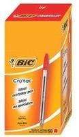 BIC 8373619, BIC Kugelschreiber Cristal transparent Schreibfarbe rot, 50 St.