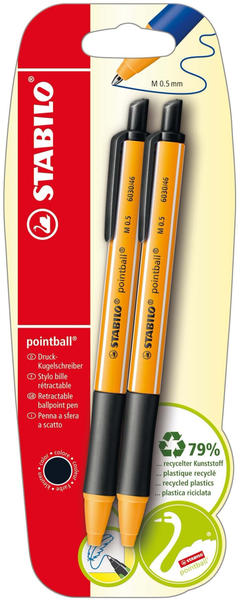 STABILO pointball 2er Pack schwarz (B-43718-10)