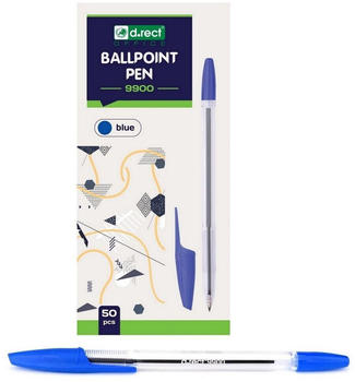 D.RECT Ballpoint Pen 9900 110171 transparent/blau 50-Stk. (9900b)