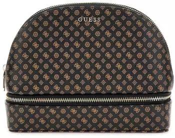 Guess Dome Cosmetic Pouch L Kulturtasche (PW7476P4432) mocha logo multi