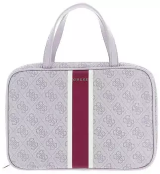 Guess Travel Case Kosmetiktasche dove logo rosa/wei&szlig;