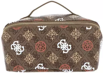 Guess Travel Case Double Zip Beauty Case (PW7442P4201BRM) dunkelrot/braun/weiß