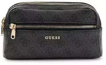 Guess Double Zip Organizer Toiletry Bag coal logo
