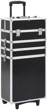 vidaXL Make-up Trolley Aluminium schwarz Krokopr&auml;gung (91817)