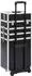 vidaXL Make-up Trolley Aluminium schwarz Krokoprägung (91817)