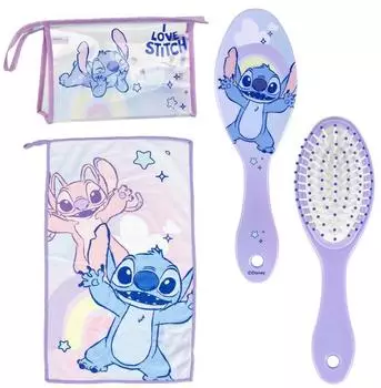 CERD&Aacute; LIFE'S LITTLE MOMENTS Stitch Kulturbeutel-Set mit Kamm und Handtuch blau