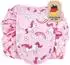 Intirilife Kosmetiktasche rund, rosa, weiße Pferde, Kordelzug (IL-100113)