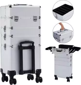 Arebos Kosmetikkoffer XL mit Rollen, 66l (AR-HE-SKXLS)