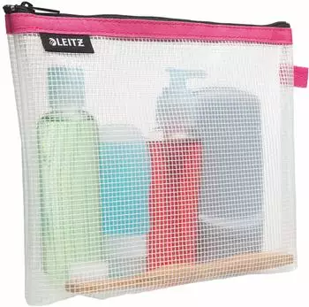 Leitz WOW Traveller Zip-Kosmetikbeutel wasserabweisend, pink (40140023)