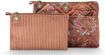 PiP Studio Caryn Kosmetiktaschen Kombi Mumbai Morning, braun (26x7,5x18cm)