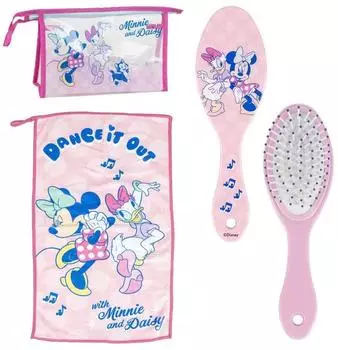 TataWay Minnie Reise-Kulturbeutel-Set mit Kamm und Handtuch, rosa