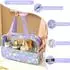 LuxusKollektion Kosmetiktaschen-Set transparent, PVC, violett, 3-teilig