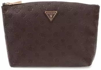 Guess Lenwood Travel Top Zip Cosmetic Bag, braun, Damen (96239501-0)