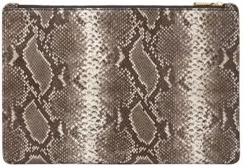 Fossil Pouch Utensilientasche Leder Python hellgrau (SLG1583874)