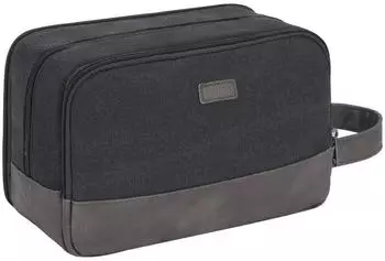 Gerster Kulturtasche Herren Canvas wasserabweisend, schwarz