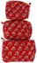 Guru-Shop Boho Kosmetiktaschen Set mit Blockprint rot