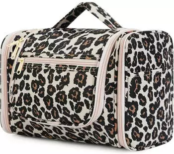 Gerster Hänge-Waschtasche mit vielen Fächern, rosa Leopard