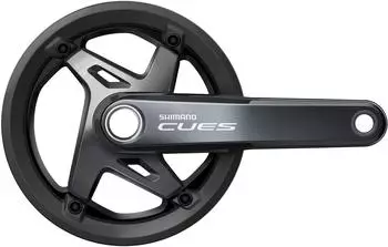 Shimano CUES Kurbelgarnitur FC-U8000-1 Hollowtech II mit Kettenschutzring schwarz