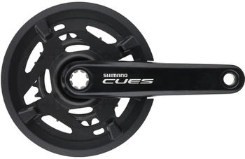 Shimano CUES Kurbelgarnitur FC-U4010-2 mit Kettenschutzring schwarz