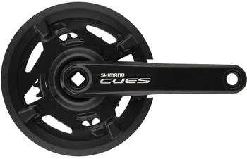 Shimano CUES Kurbelgarnitur FC-U4000-2 Vierkant mit Kettenschutzring schwarz (EFCU40002C06C)