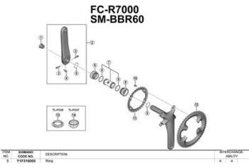 Shimano 105 R7000 Left Crank Schwarz 175 mm