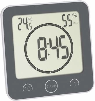 TFA Dostmann Bad-/K&uuml;chenuhr mit Timer Grau digital (60.4001.10)