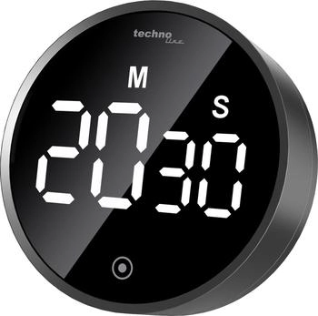 TechnoLine Kurzzeitwecker digital rund schwarz Touch Beleuchtung (KT600)