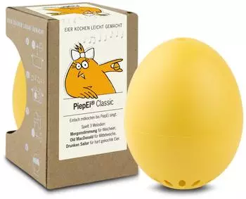 Brainstream PiepEi Classic Eierkocher-Timer, gelb, 3 Melodien (A000355)