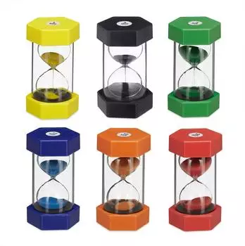Relaxdays Sanduhren-Set Zahnputz-Timer, bruchsicher, bunt, 6 St.