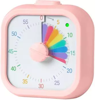 Relaxdays Visueller Timer eckig, rosa, 60min, Kunststoff