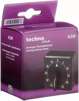TechnoLine KZW analoger Kurzzeitwecker, schwarz