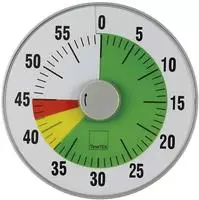 TimeTEX - Zeitdauer-Uhr L Silber mit Ampelscheibe | Lautloser 60 Minuten...