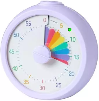 Relaxdays Visueller Timer mit optischem Alarm, lila, f&uuml;r Kinder