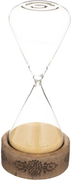 Atmosphera Deko-Sanduhr, Glas, mit Holzbasis, 22 cm