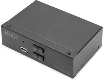 Digitus DisplayPort KVM-Switch 2-Port Single-Display 4K@60Hz Schwarz (DS-12851)