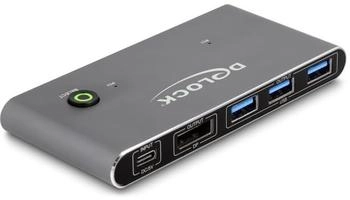 DeLock DisplayPort KVM Switch 8K 30 Hz mit USB 5 Gbps Grau (18646)