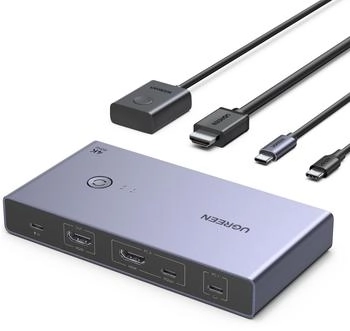 Ugreen USB-C+HDMI KVM Switch 2 In 1 Out (25960)
