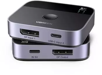 Ugreen DisplayPort + USB-C Switch 2 In 1 Out (65878)